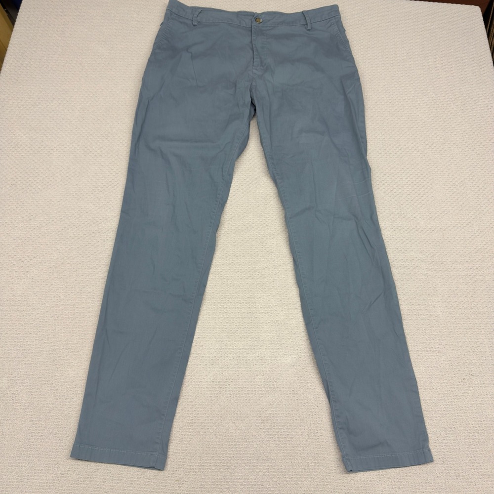 Birddogs Pants Mens 36x34 Slate Blue Slim Fit Performance Chino Unlined Golf